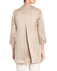 Eileen Fisher Organic Linen Silk High Collar Coat
