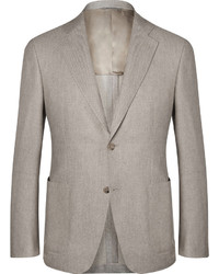 Canali Kei Unstructured Wool And Cotton Blend Blazer