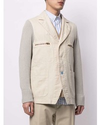UNDERCOVE R Contrasting Sleeve Cotton Blazer
