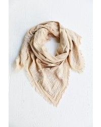 Urban Outfitters Embroidered Fringe Scarf
