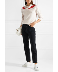Tomas Maier Convertible Striped Cashmere Sweater