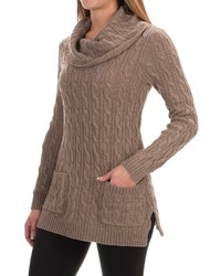 Jeanne Pierre Fisherman Cable Knit Tunic Sweater