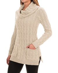 Jeanne Pierre Fisherman Cable Knit Tunic Sweater