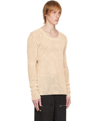 Dion Lee Beige Grid Sweater