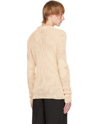 Dion Lee Beige Grid Sweater