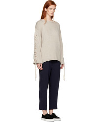 See by Chloe Beige Lace Up Sweater