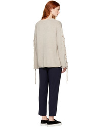 See by Chloe Beige Lace Up Sweater