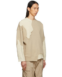 Li-Ning Beige Off White Distressed Sweater