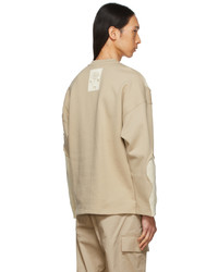 Li-Ning Beige Off White Distressed Sweater