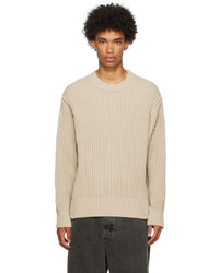 AMI Alexandre Mattiussi Beige Organic Cotton Sweater