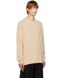 Solid Homme Beige Ribbed Sweater