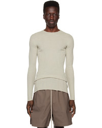 Rick Owens Beige Ribbed Sweater