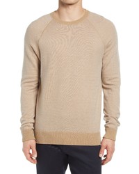 Vince Birds Eye Wool Cashmere Pullover In New Camelpearl At Nordstrom