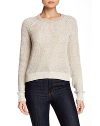 Theory Brombly Cropped Linen Blend Sweater