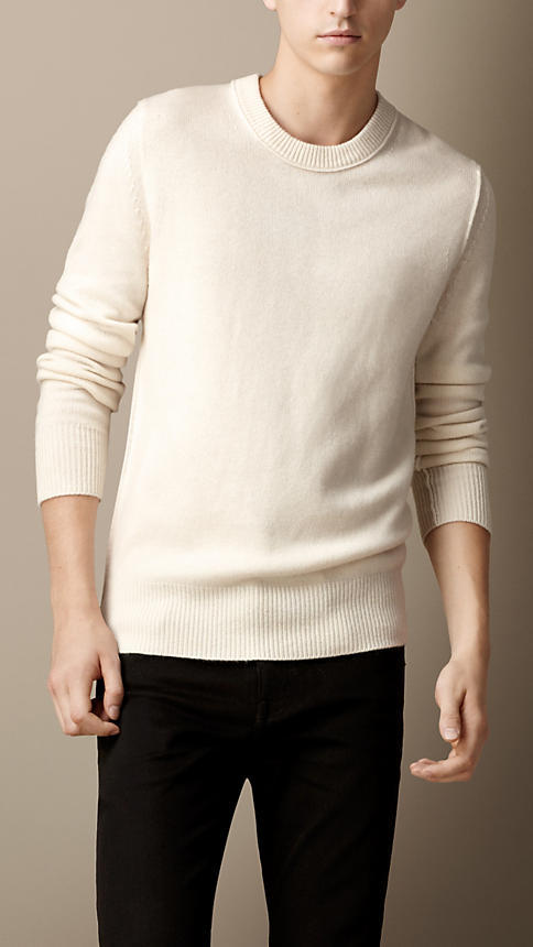 Burberry Elbow Patch Cashmere Sweater, $450 | Burberry | Lookastic.com