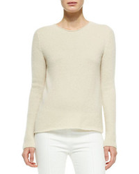 The Row Cashmeresilk Ribbed Pullover Sweater Light Beige