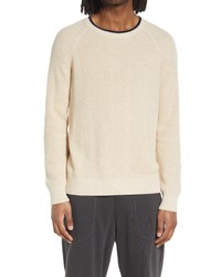 ATM Anthony Thomas Melillo Cotton Blend Rib Sweater In Oatmeal Combo At Nordstrom