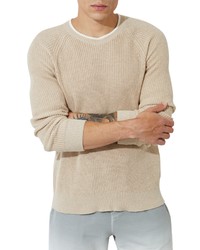 ATM Anthony Thomas Melillo Cotton Blend Rib Sweater In Wheatchalk At Nordstrom