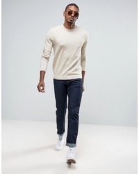 Asos Cotton Sweater In Oatmeal