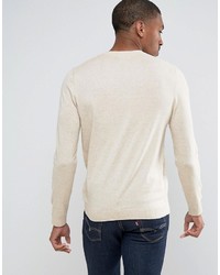 Asos Cotton Sweater In Oatmeal