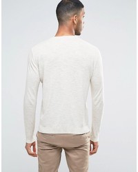 Asos Crew Neck Sweater In Oatmeal Cotton