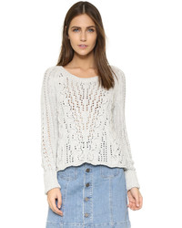 Free People Cross Cable Pullover
