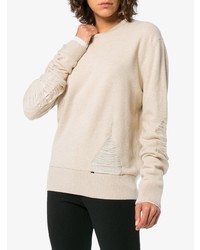 Helmut Lang Distressed Wool Blend Sweater