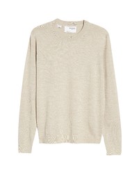 Selected Homme Merino Wool Blend Crewneck Sweater In Simply Taupe At Nordstrom
