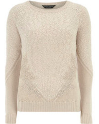Dorothy Perkins Nude Lace Panel Knitted Jumper