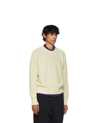 AMI Alexandre Mattiussi Off White Basket Weave Sweater