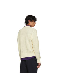 AMI Alexandre Mattiussi Off White Basket Weave Sweater