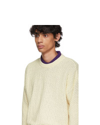 AMI Alexandre Mattiussi Off White Basket Weave Sweater