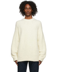 Nanushka Off White Brushed Knit Crewneck Sweater