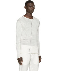Isabel Benenato Off White Contrast Seam Sweater