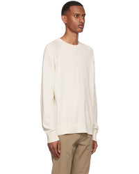 Theory Off White Cotton Sweater