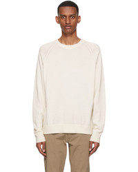 Theory Off White Cotton Sweater