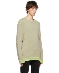 Tom Wood Off White Green Cotton Sweater