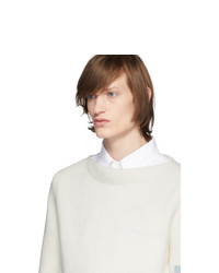 Thom Browne Off White Intarsia 4 Bar Sweater