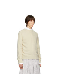 Thom Browne Off White Jersey Stitch Center Back Stripe Sweater