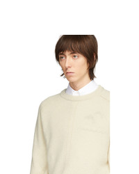 Thom Browne Off White Jersey Stitch Center Back Stripe Sweater