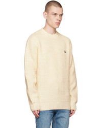 Fred Perry Off White Textured Sweater