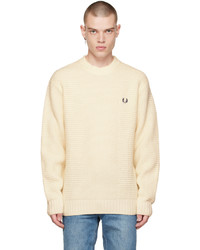 Fred Perry Off White Textured Sweater