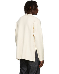 Jil Sander Off White Wool Flannel Sweater