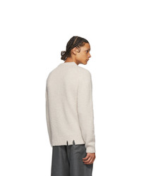 Maison Margiela Off White Wool Oversized Destroyed Sweater