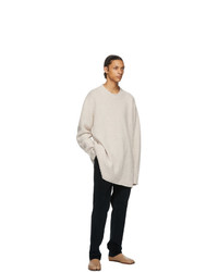 Maison Margiela Off White Wool Oversized Pilled Sweater