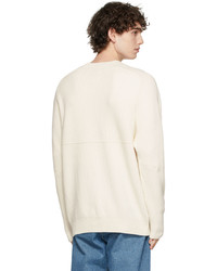 Tom Wood Off White Wool Round Neck Knit Sweater