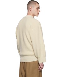 Hed Mayner Off White Wool Sweater