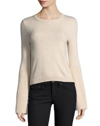 Alice + Olivia Parson Crewneck Bell Sleeve Pullover Sweater