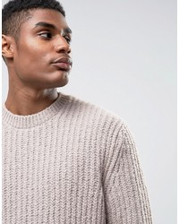Asos Relaxed Fit Sweater In Beige