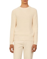 Sandro Rib Organic Cotton Silk Crewneck Sweater